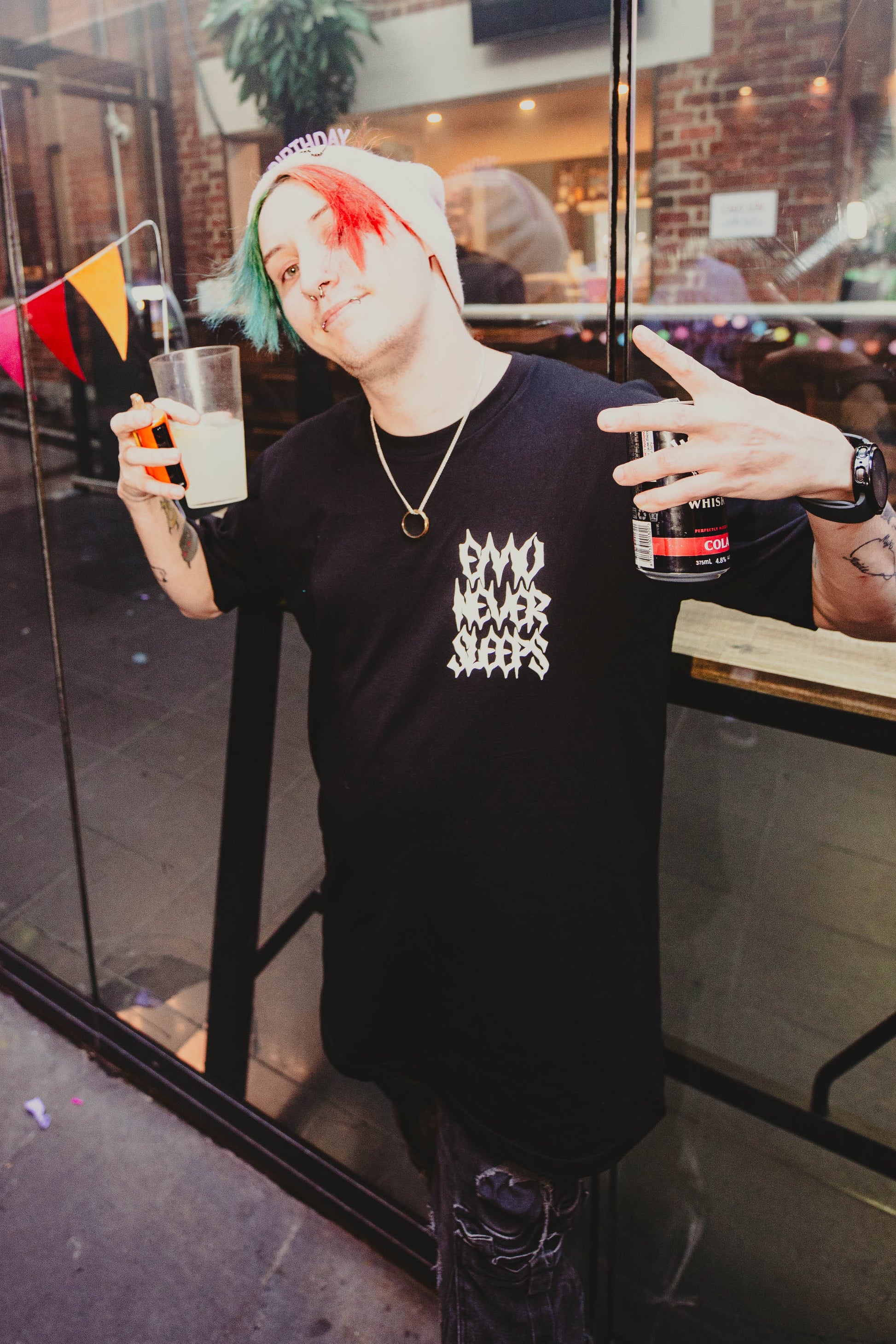 EMO NEVER SLEEPS METAL TEE