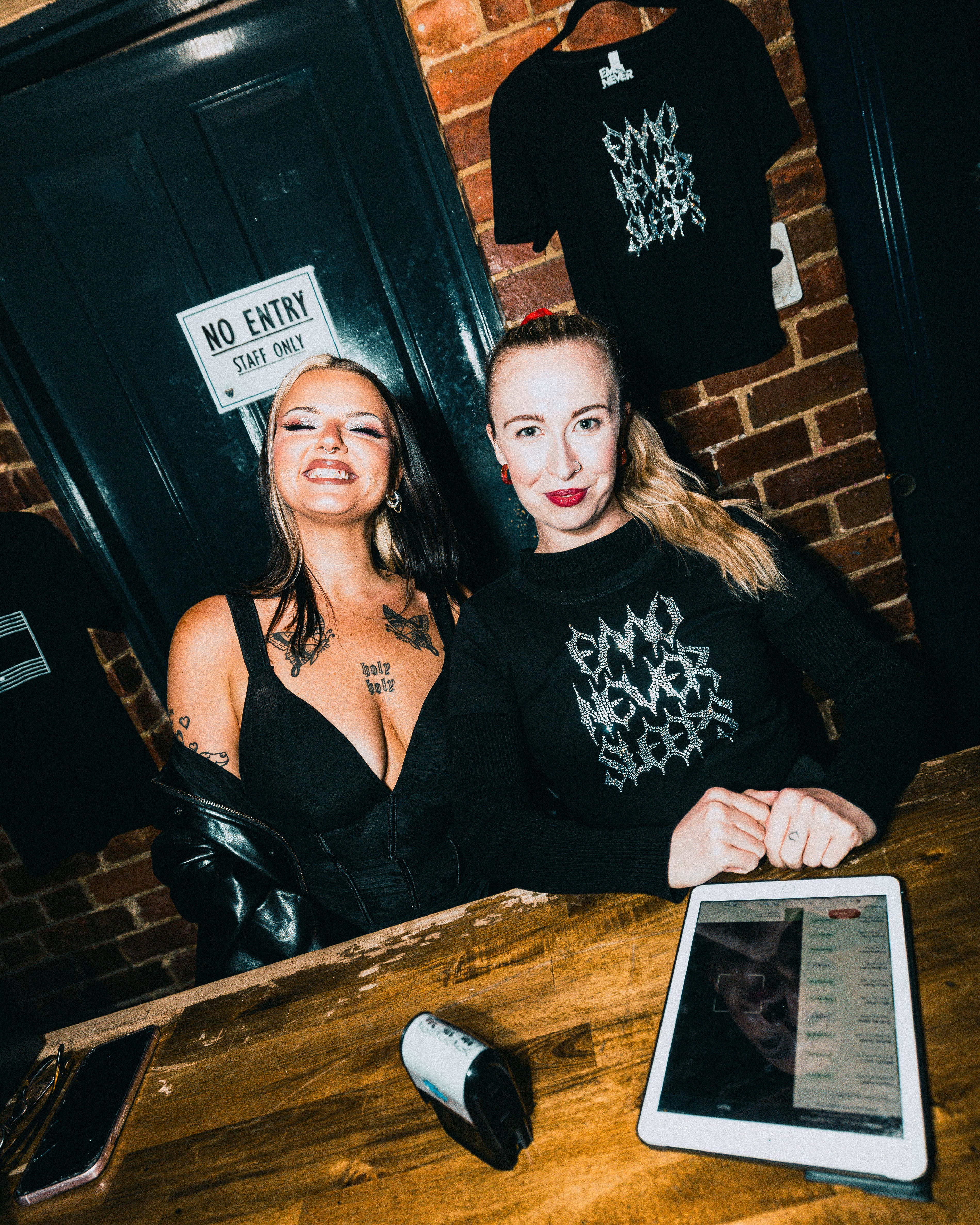 EMO NEVER SLEEPS RHINESTONE BABY TEE