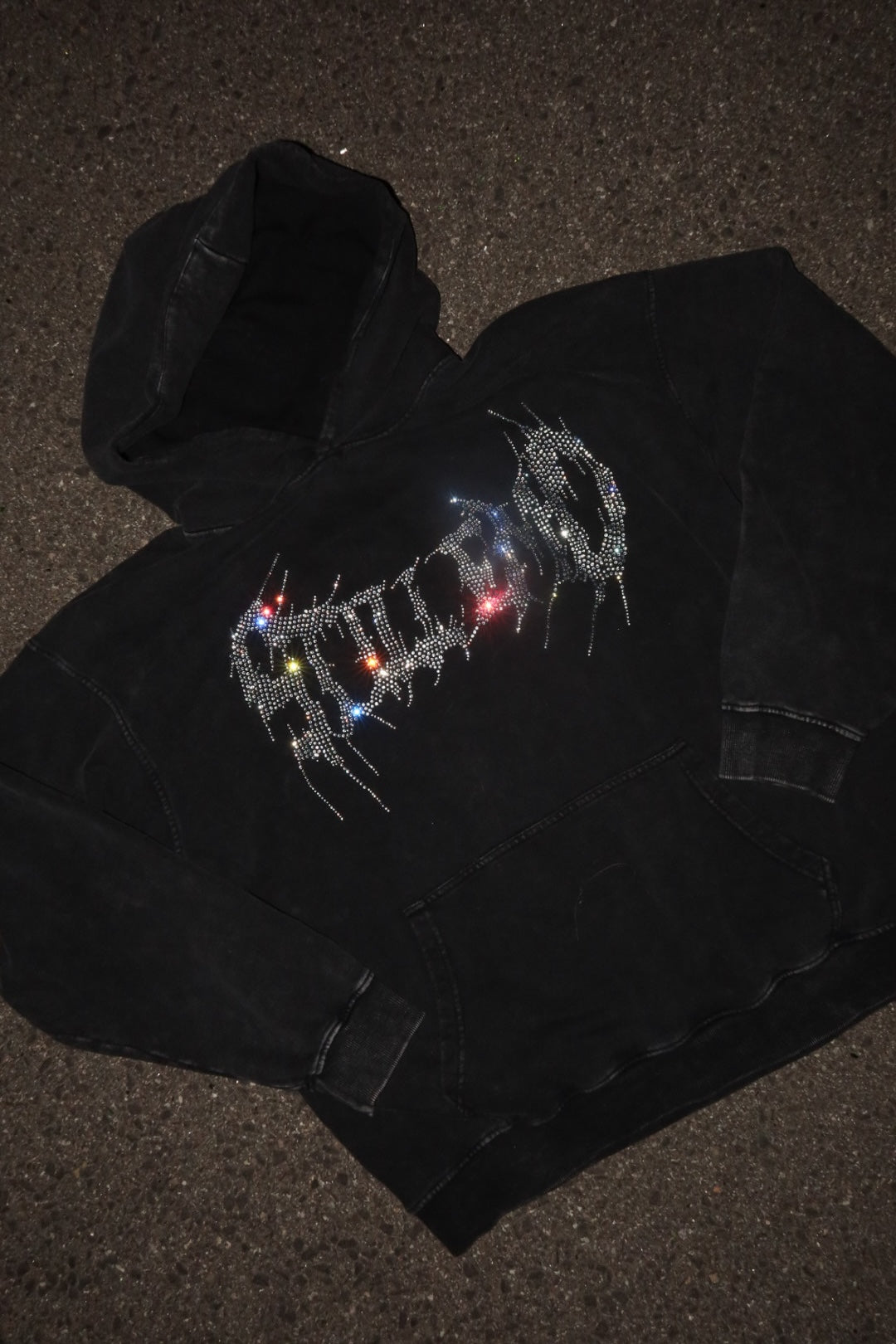 METALCORE OVERSIZED RHINESTONE HOODIE