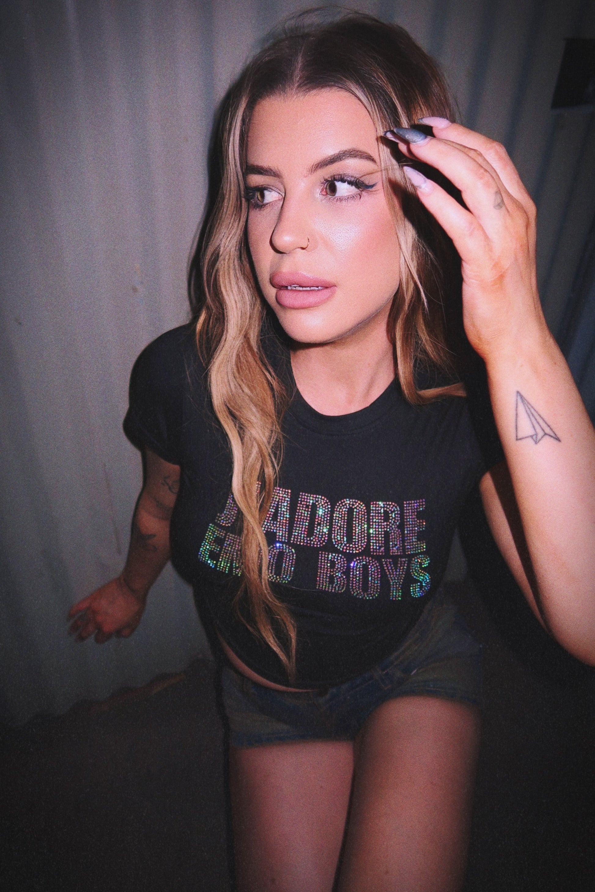 J'ADORE EMO BOYS CROP TEE