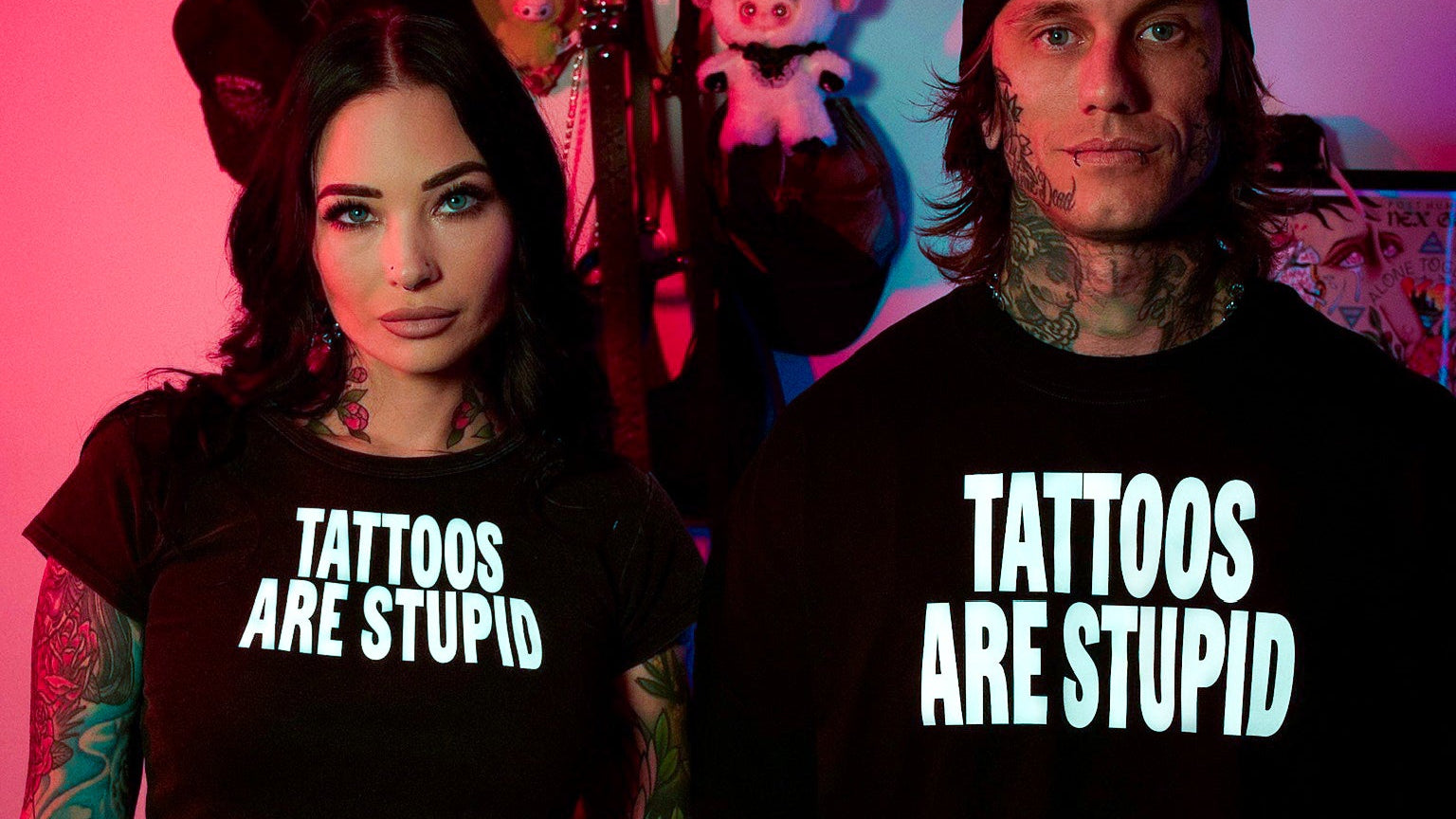 TATTOOS ARE STUPID OVERSIZED TEE