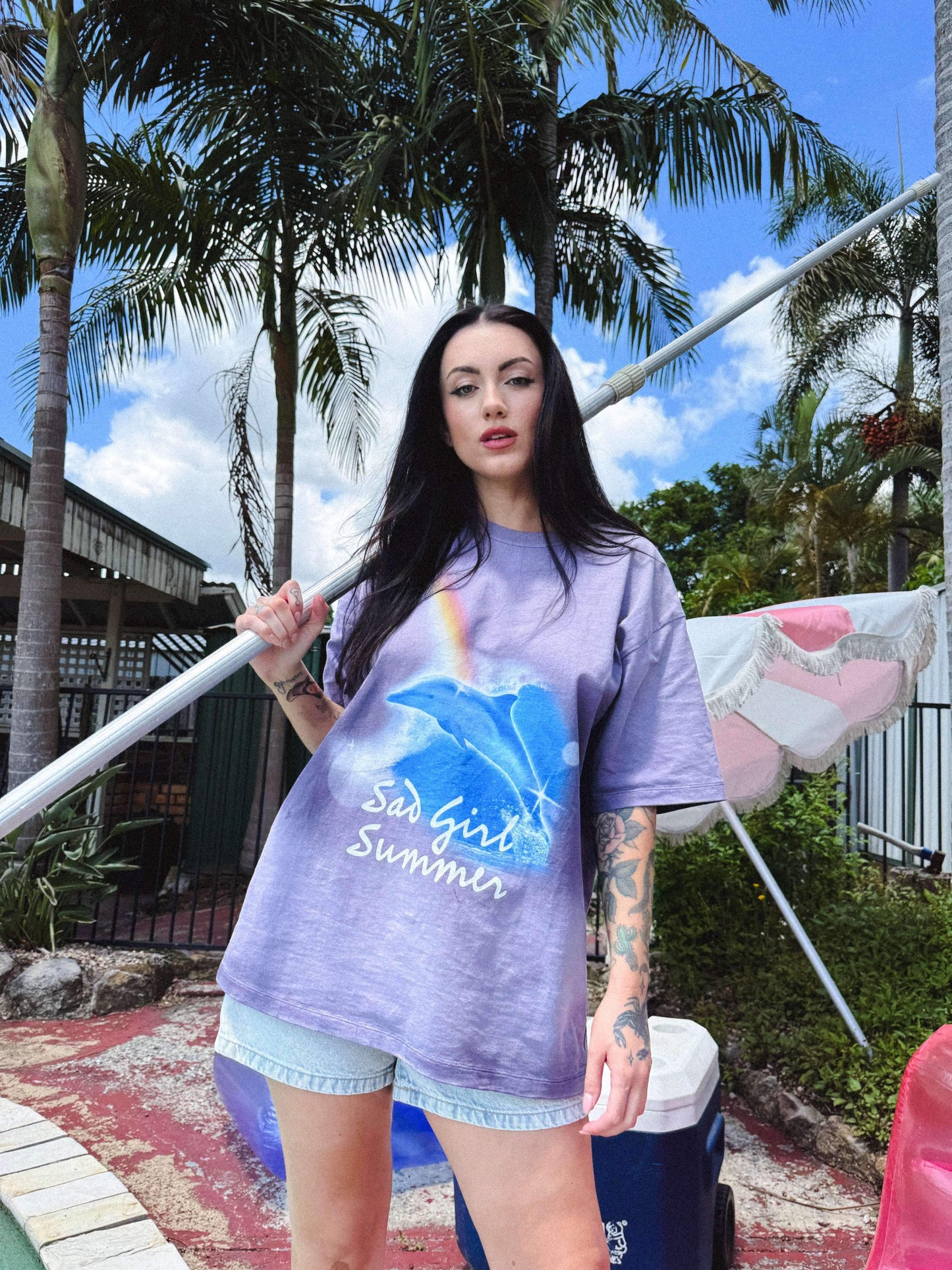 Sad Girl Summer Tee★ Washed Purple