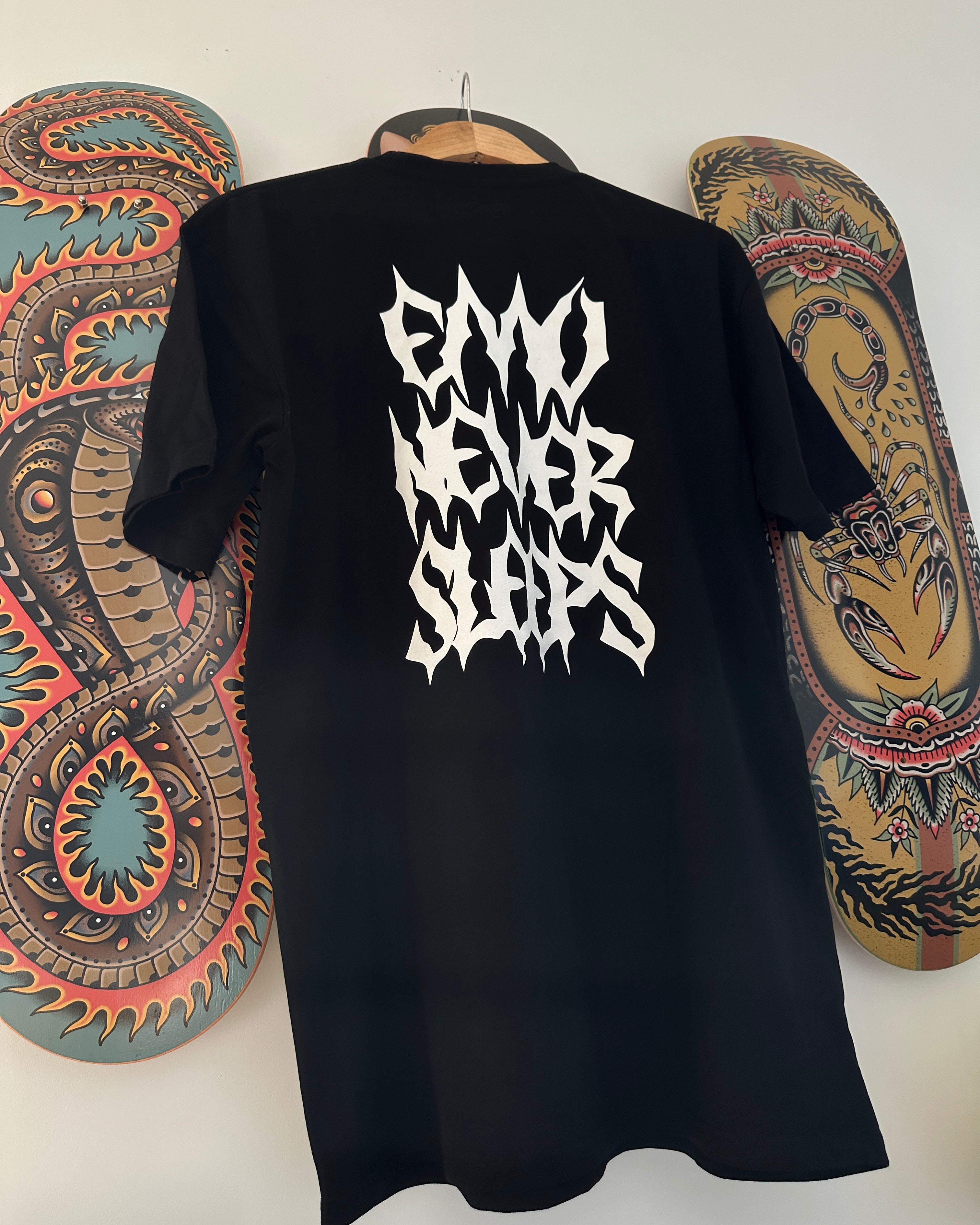 EMO NEVER SLEEPS METAL TEE
