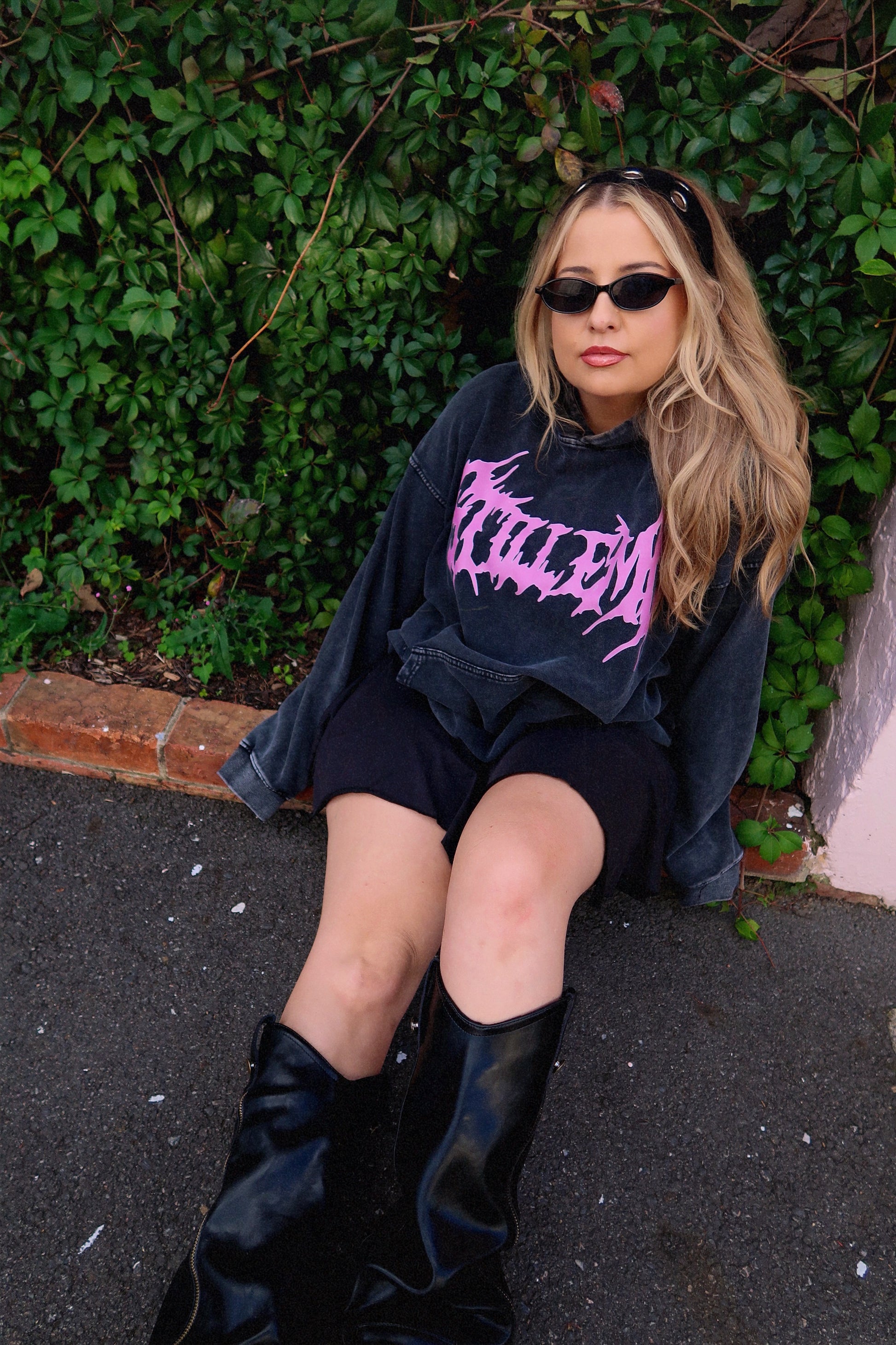 METALCORE OVERSIZED PINK HOODIE
