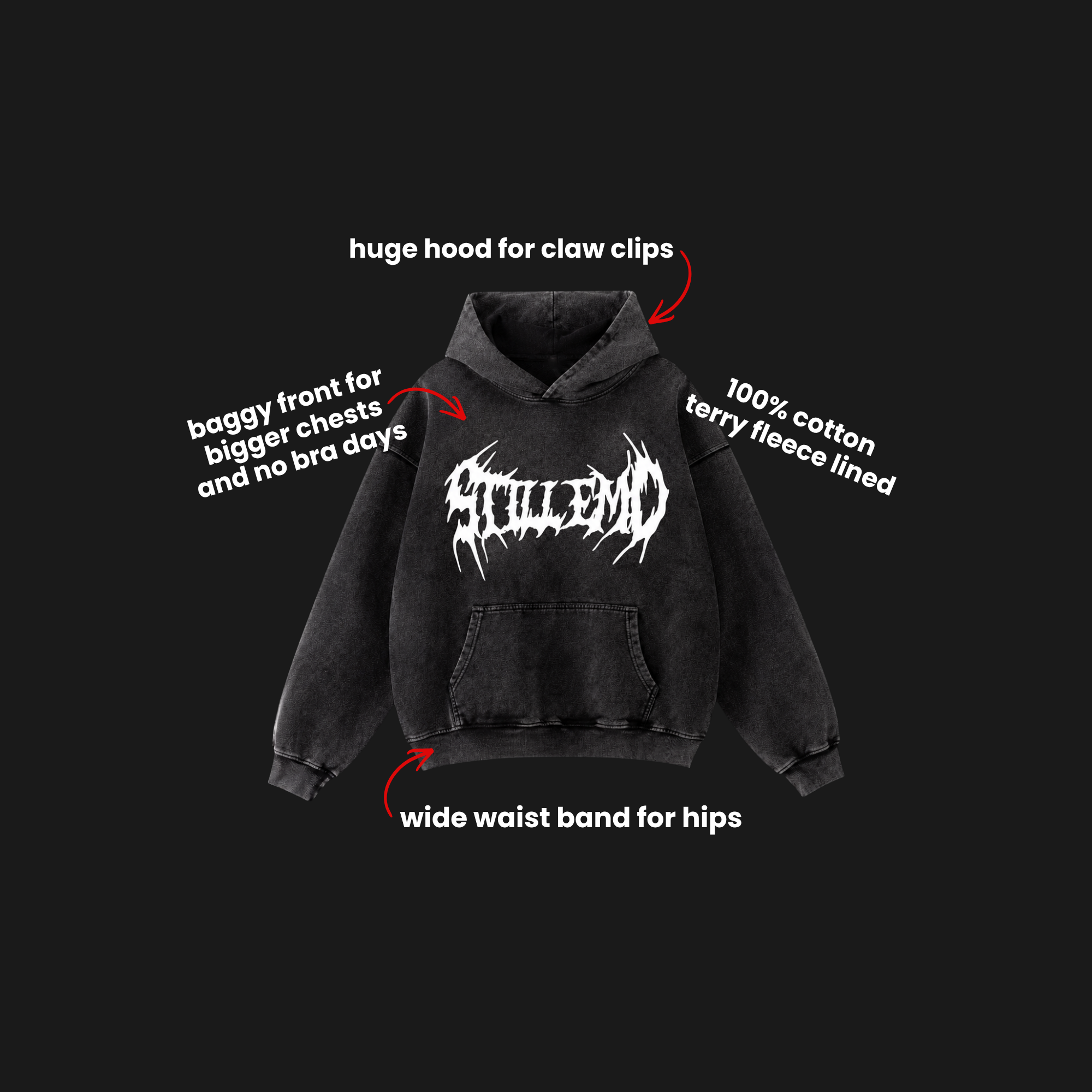 METALCORE WHITE HOODIE