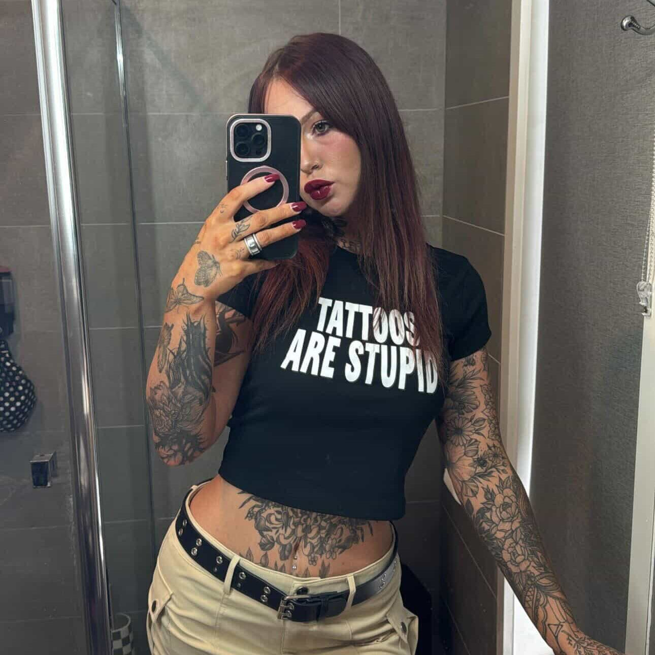 TATTOOS ARE STUPID BABY TEE