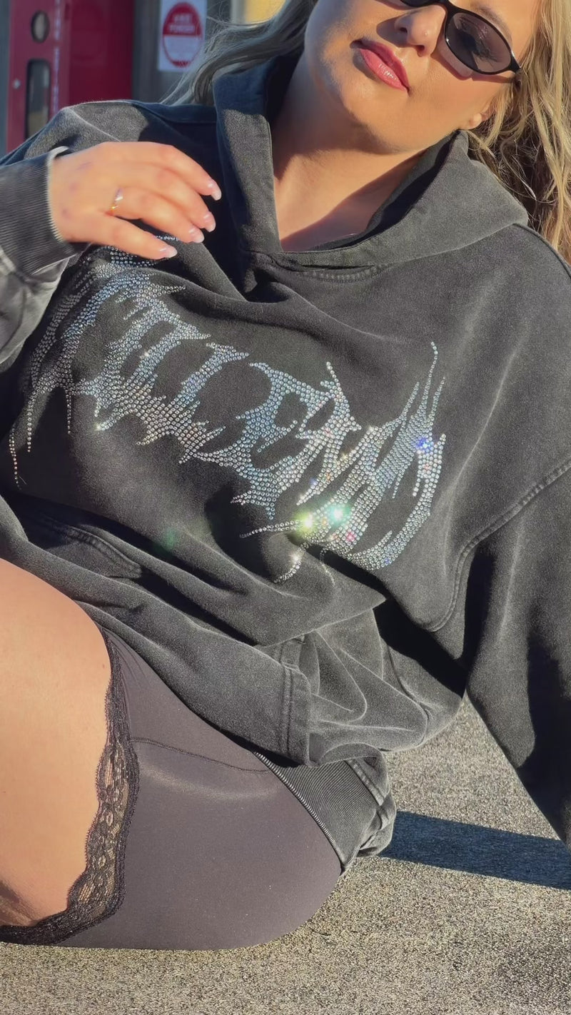 METALCORE OVERSIZED RHINESTONE HOODIE